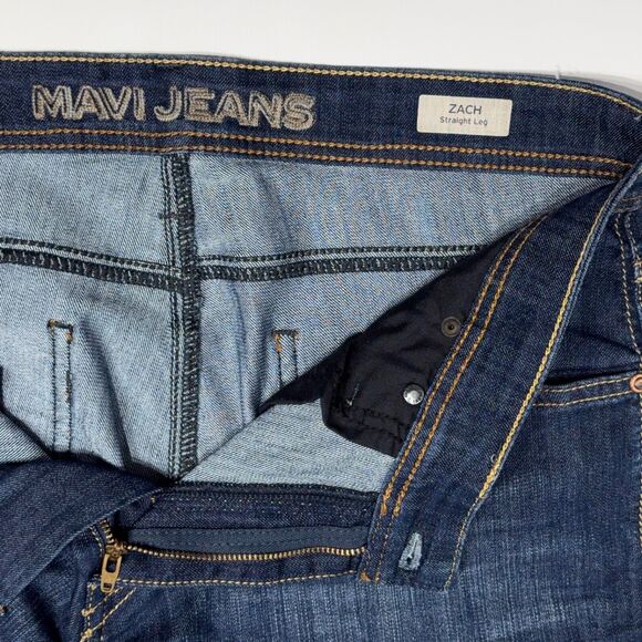 MAVI Men’s Zach Straight Leg Dark Wash Stretchy Jeans Size 36x33 (J4) - Picture 6 of 9